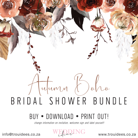 Autumn Boho Bridal Shower Stationery
